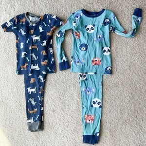 Kids Animal Print Pajama Set - Blue and Green